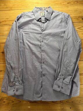 Bachrach Light Gray Men's Casual Button-Down Shirt